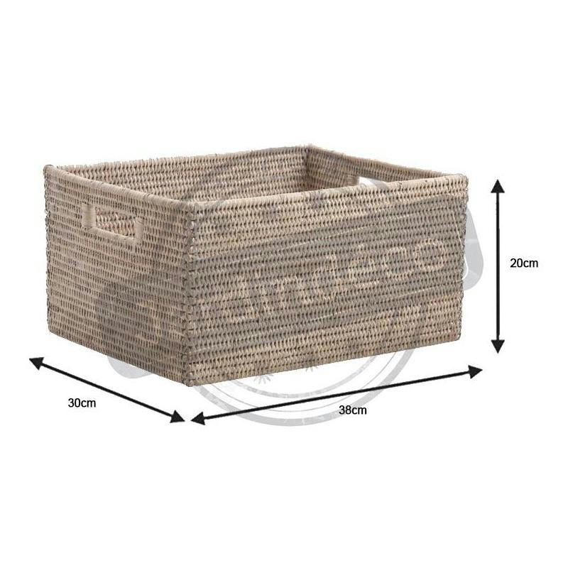 - Corbeille rangement en rotin 38 x 30 x 20 cm