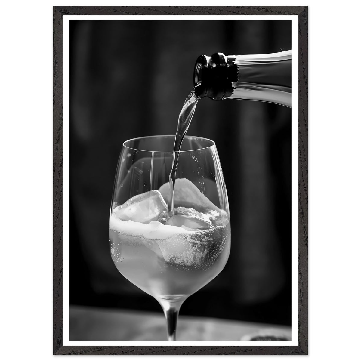 Artfulprints Poster met Lijst Aperol Spritz - Lifestyle black-white  - 50x70 cm - Zwart / Wit