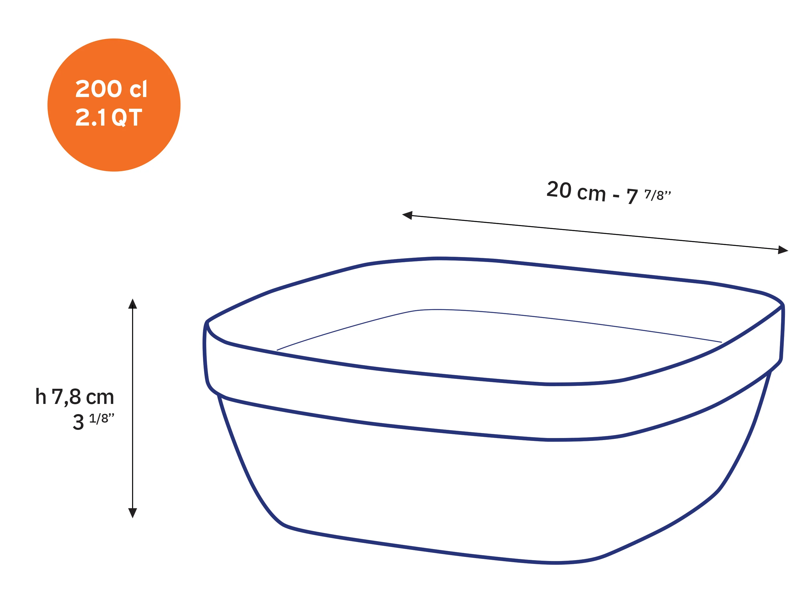 Lys - Saladier carré transparent 2l
