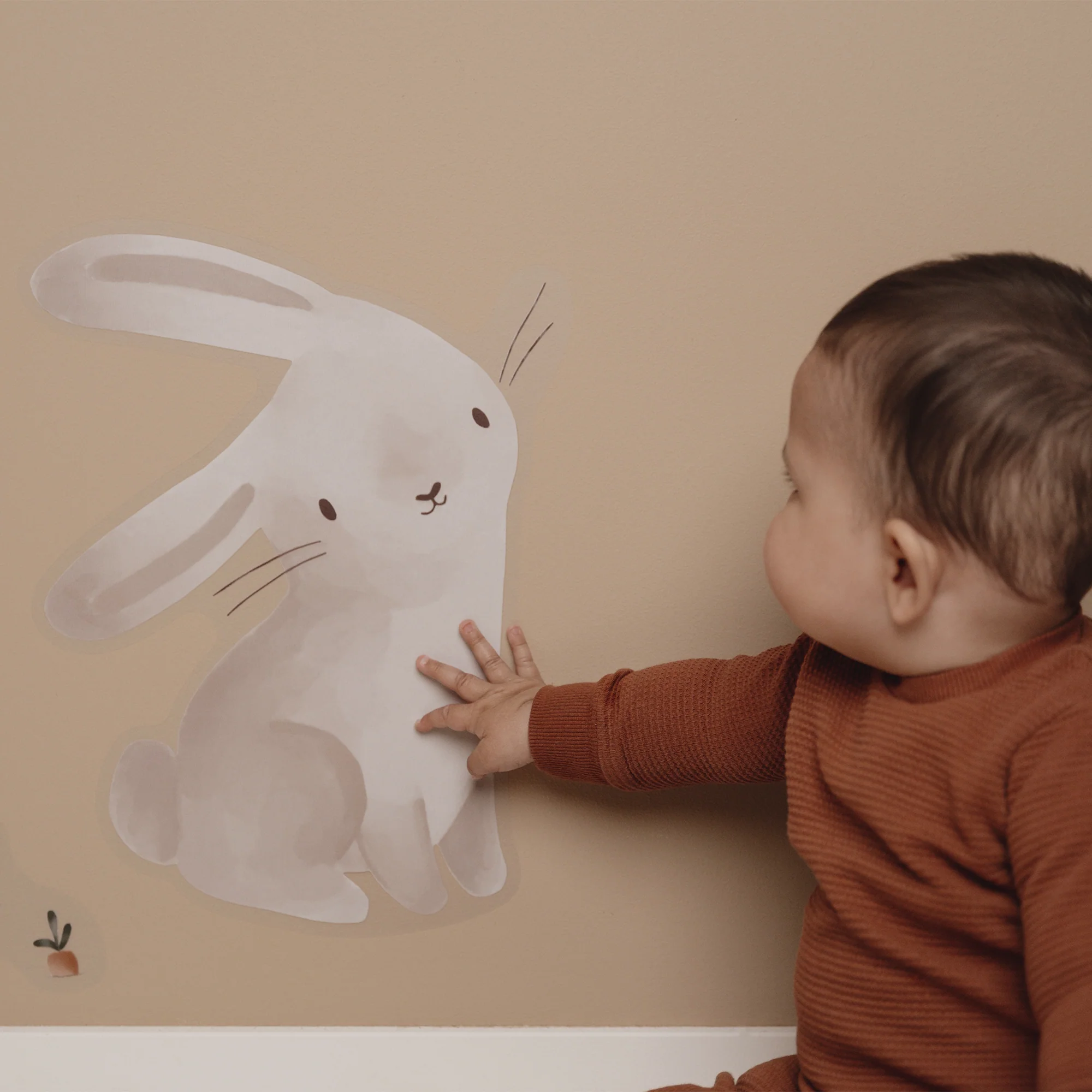 Little Dutch Sticker BABY BUNNY coloris châtaigne et blanc