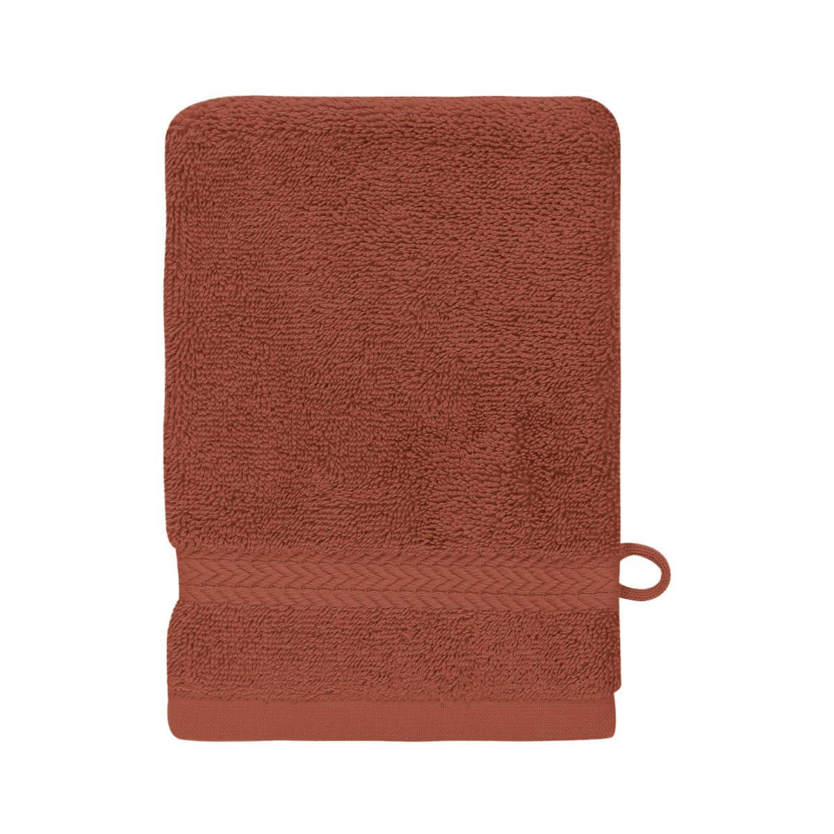 LUXURY - Lot de 3 gants de toilette 550gr/m²  terracota 16x22 cm
