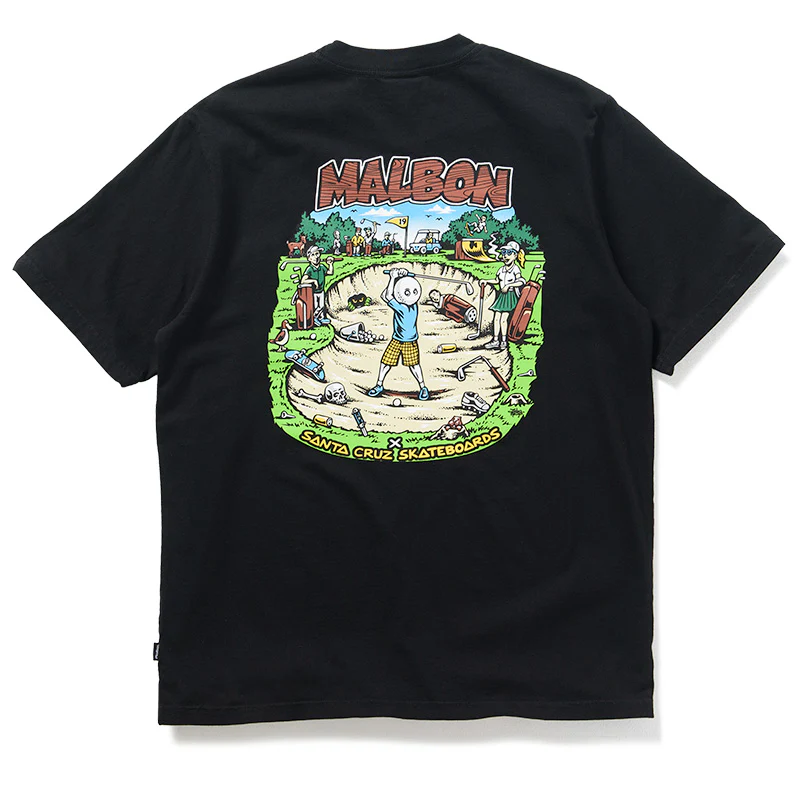 Malbon Golf x Santa Cruz Bermuda Bunker Tee - Black