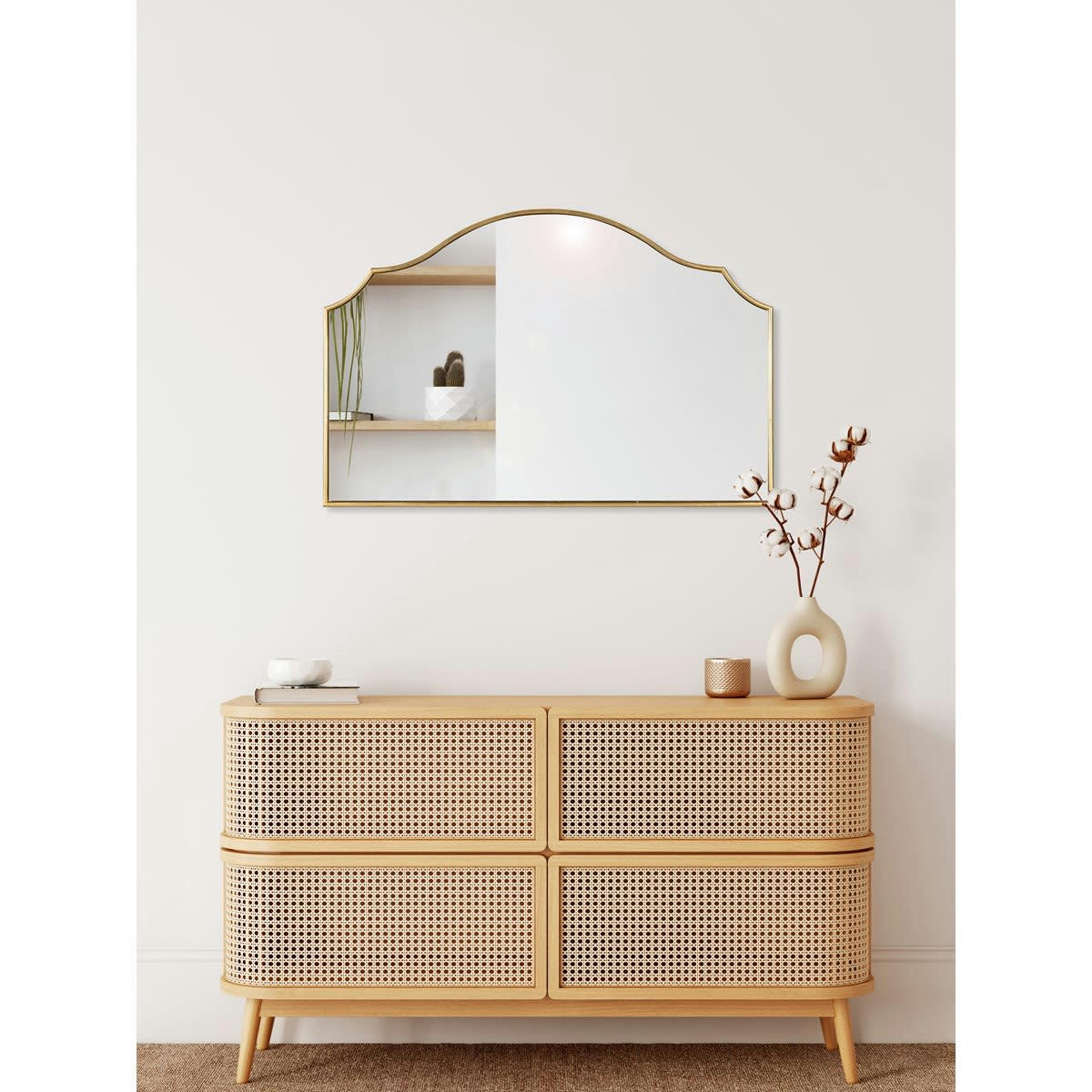 CAMILLA - Miroir rectangulaire en métal or