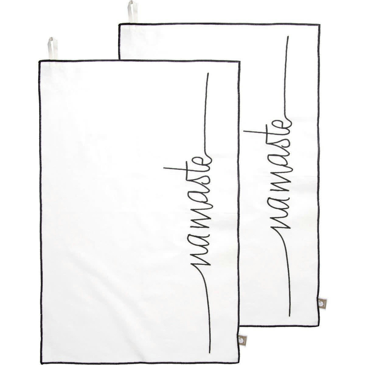 NAMASTE - Torchons (x2) coton  50x75 noir