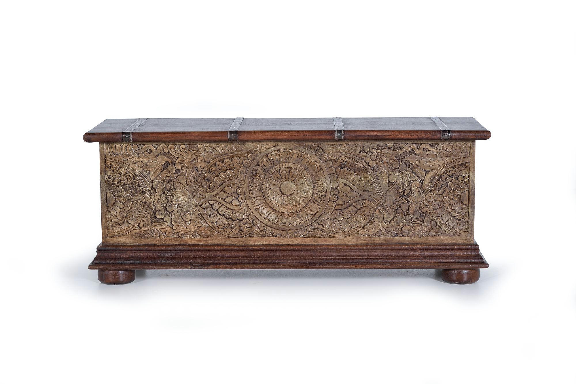 - Coffre en manguier bicolore marron