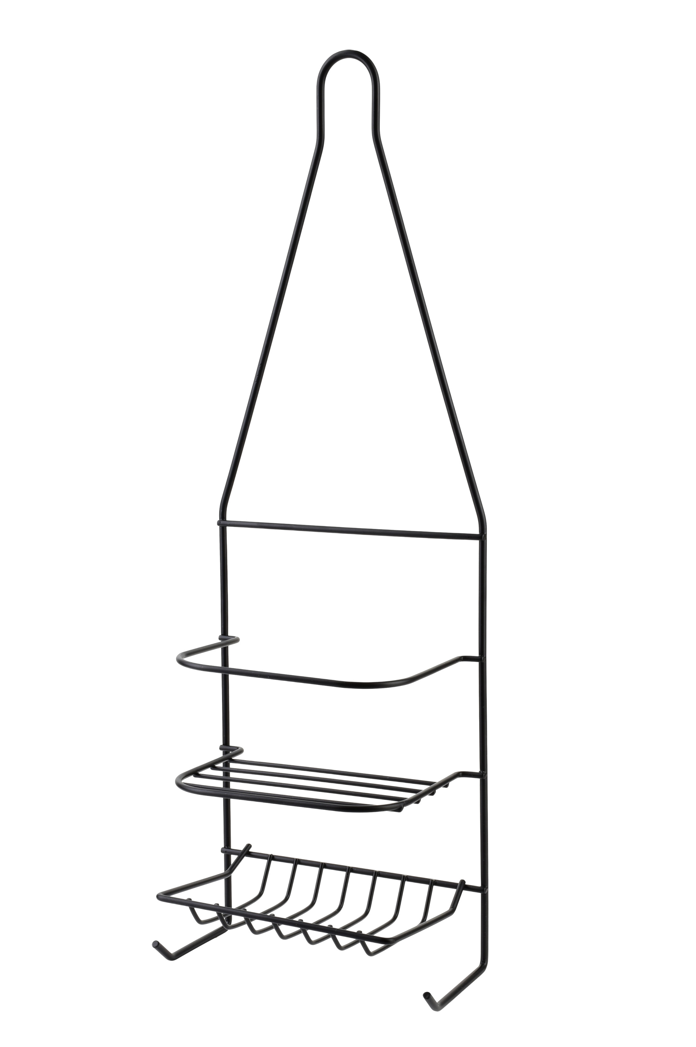 CARL BLACK Półka łazienkowa 15x9,5x46cm 2 półki   2 wieszaki