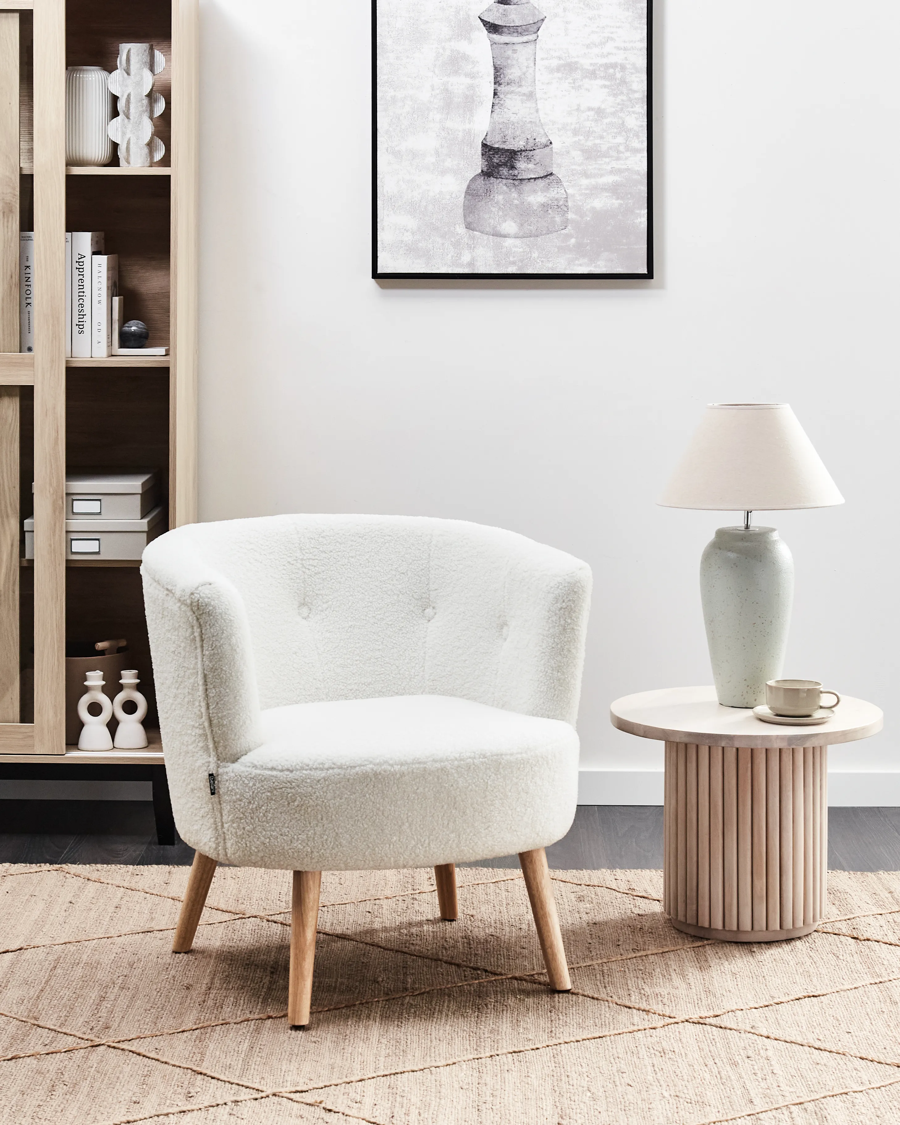 Armchair ODENZEN Boucle White