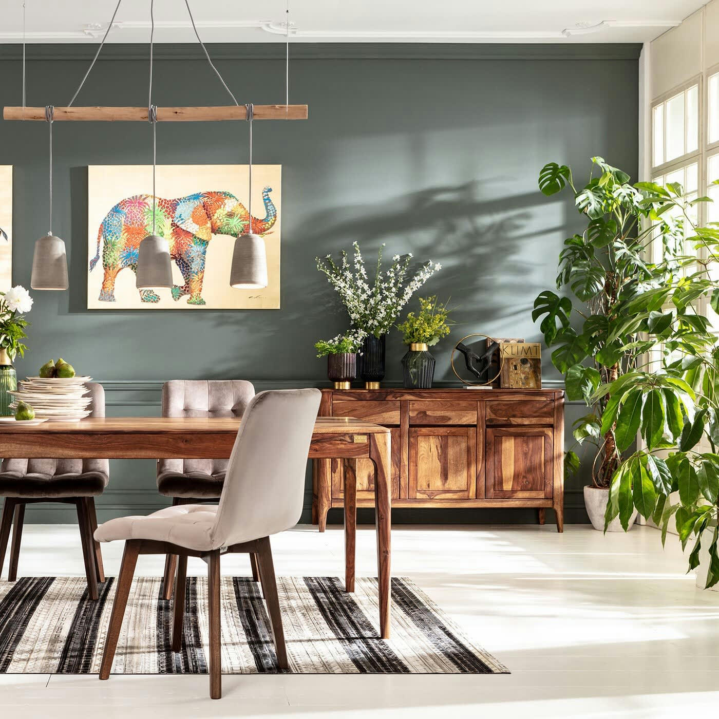 BROOKLYN NATURE - Buffet 3 portes 3 tiroirs en sheesham massif