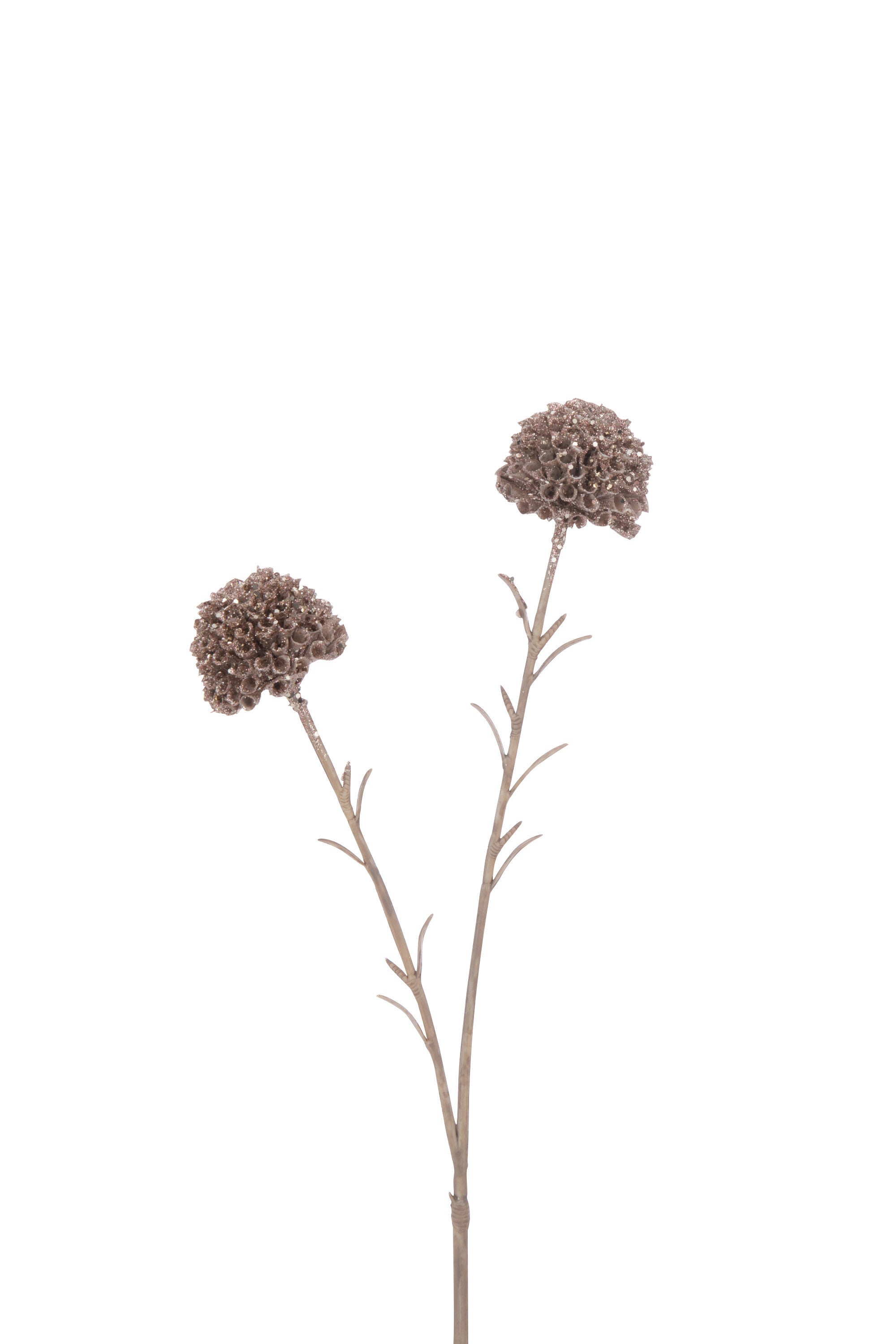 J-Line decoratie Tak Marigold 2 Bloemen - kunststof - roze - 24 stuks