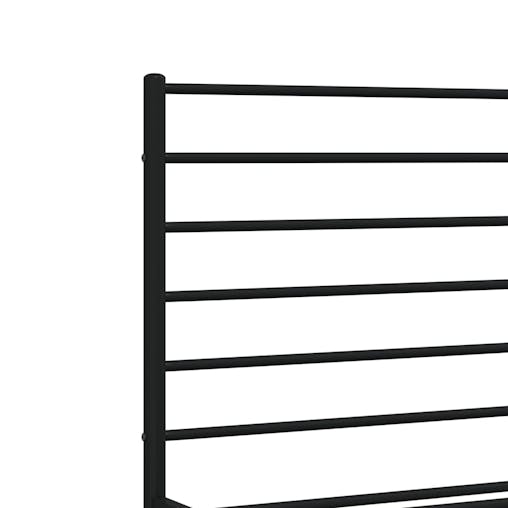 NNEVL Metal Bed Frame with Headboard Black 183x203 cm King