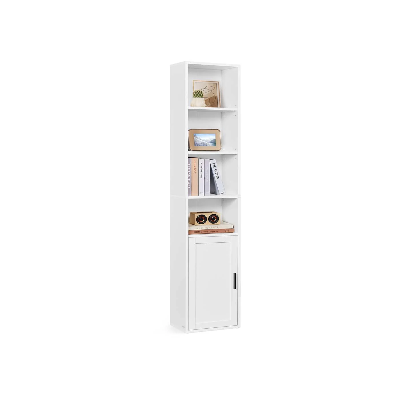 Custos Collection - Bibliothèque haute avec porte et étagères ouvertes