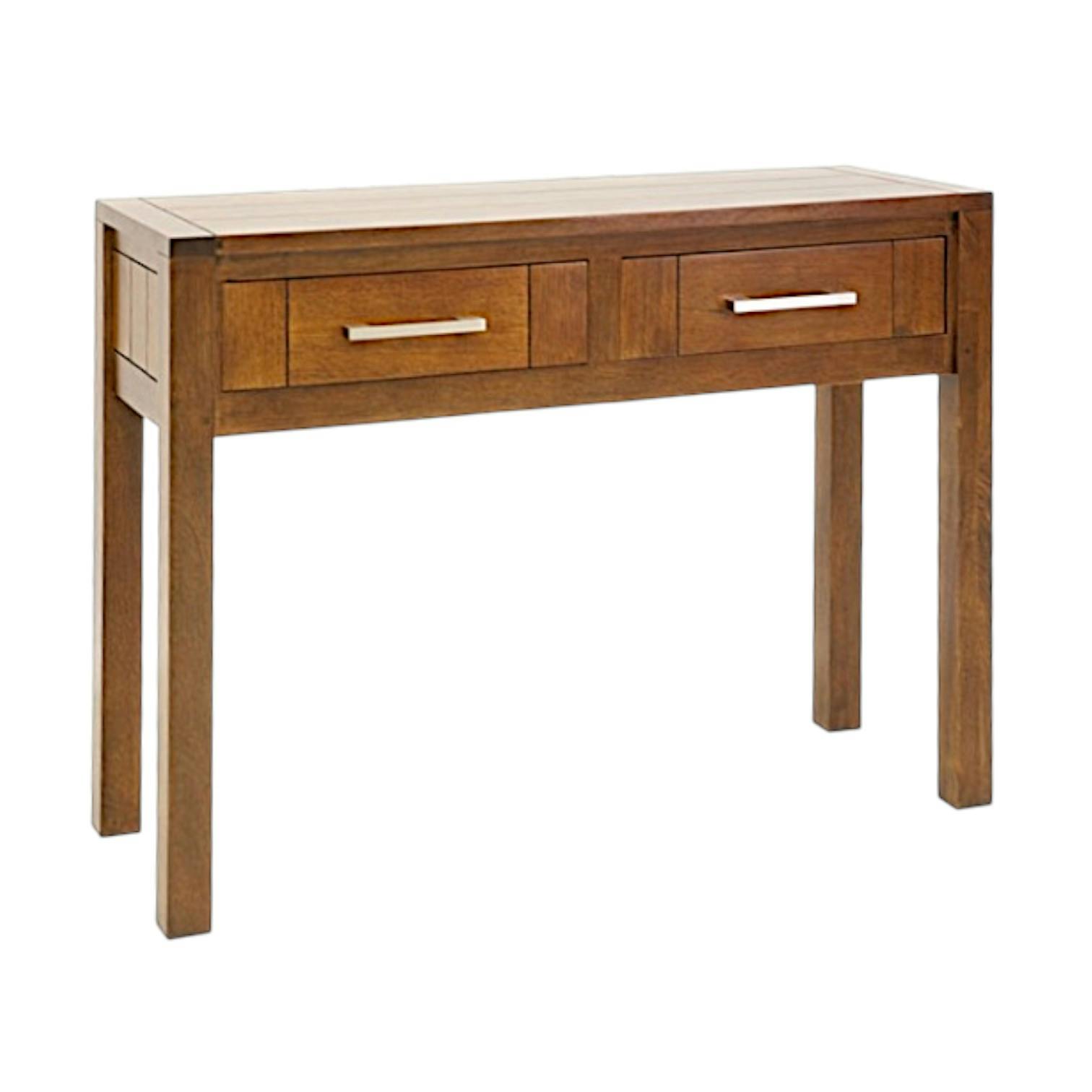 Console moderne bois hévéa avec tiroirs 100cm ATTAN