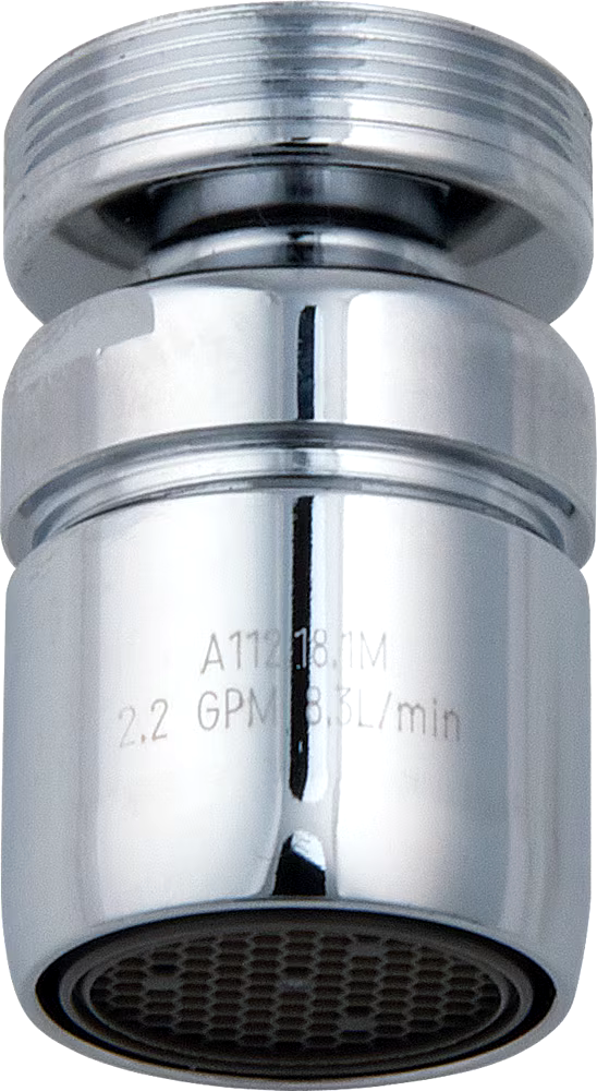 PlumbShop Swivel Aerator with Dual Threads, Chrome