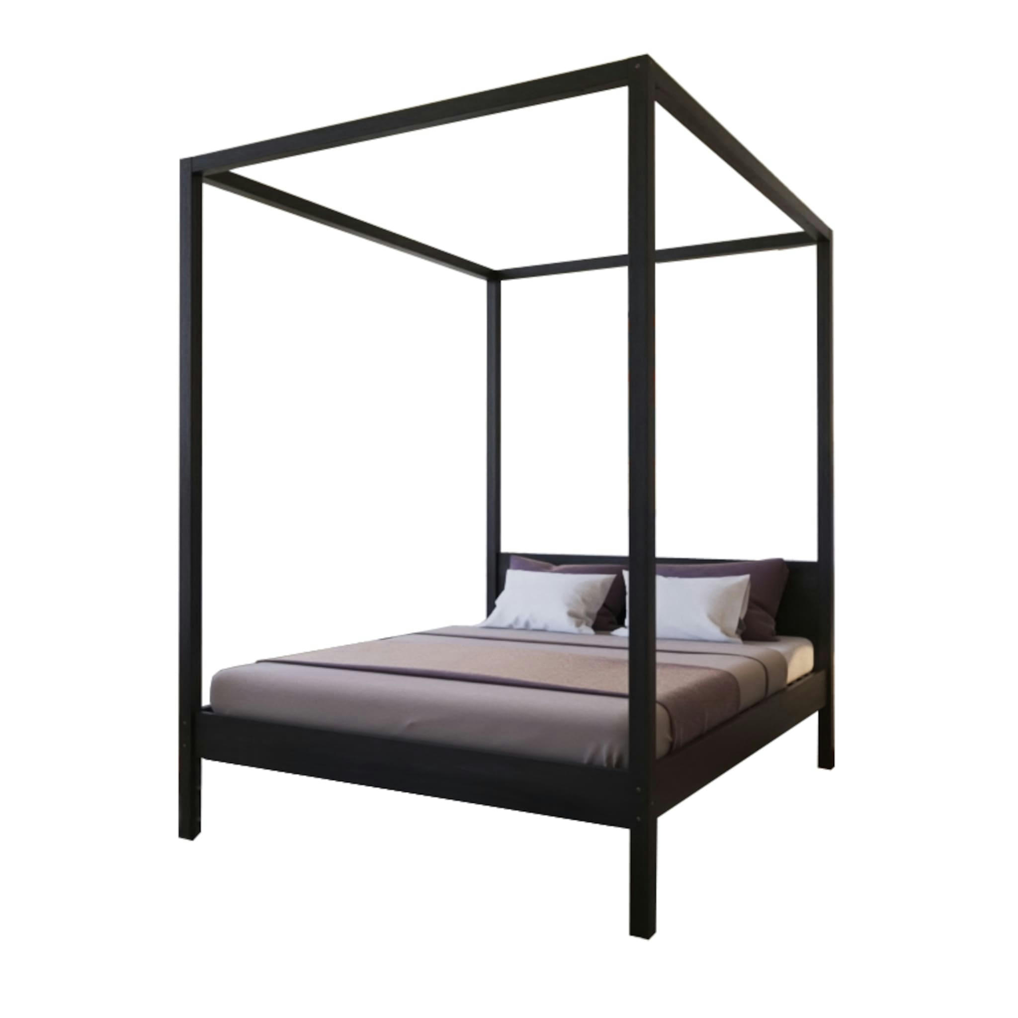 - Lit à baldaquin noir 140x190