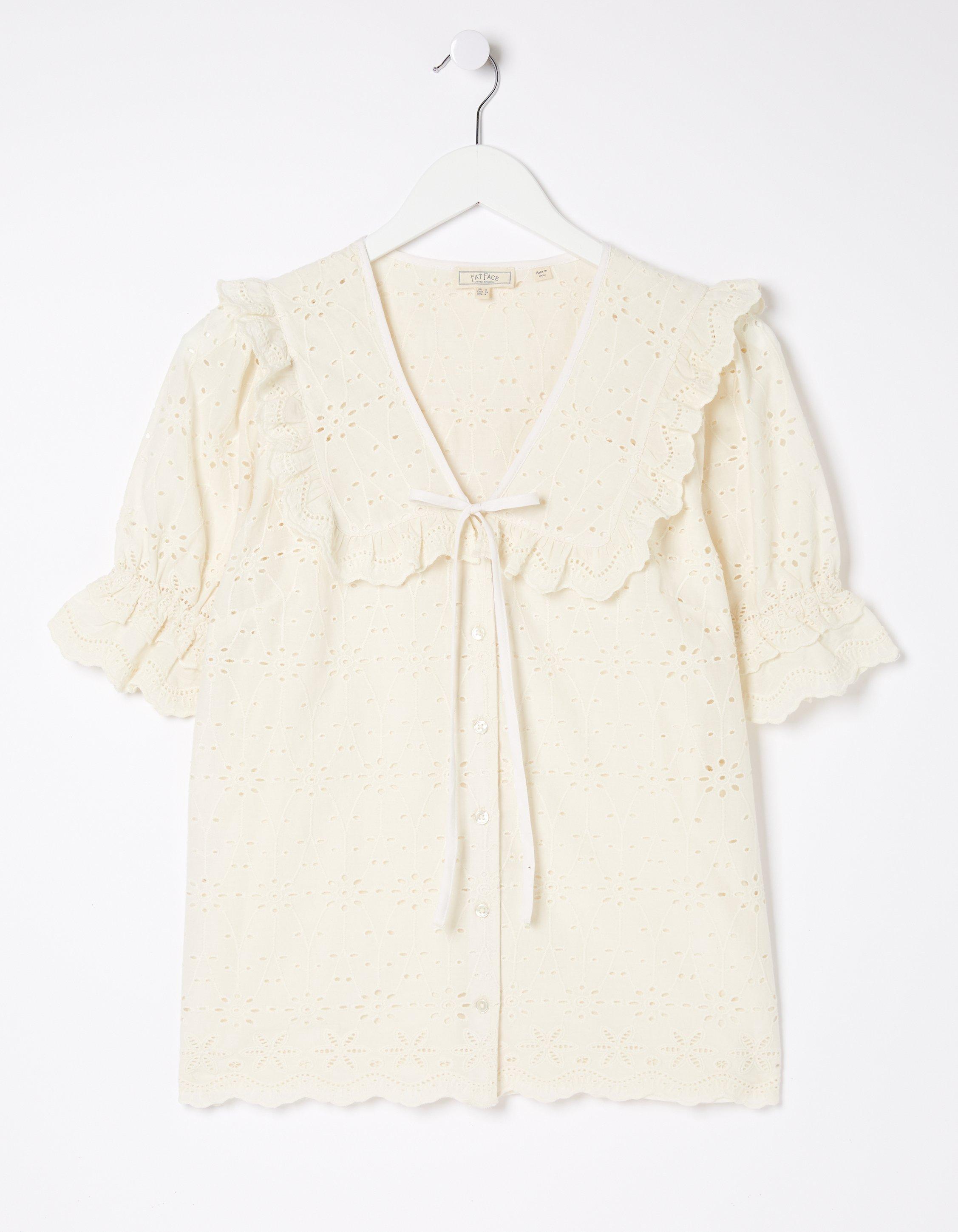 Talia Broderie Collar Blouse