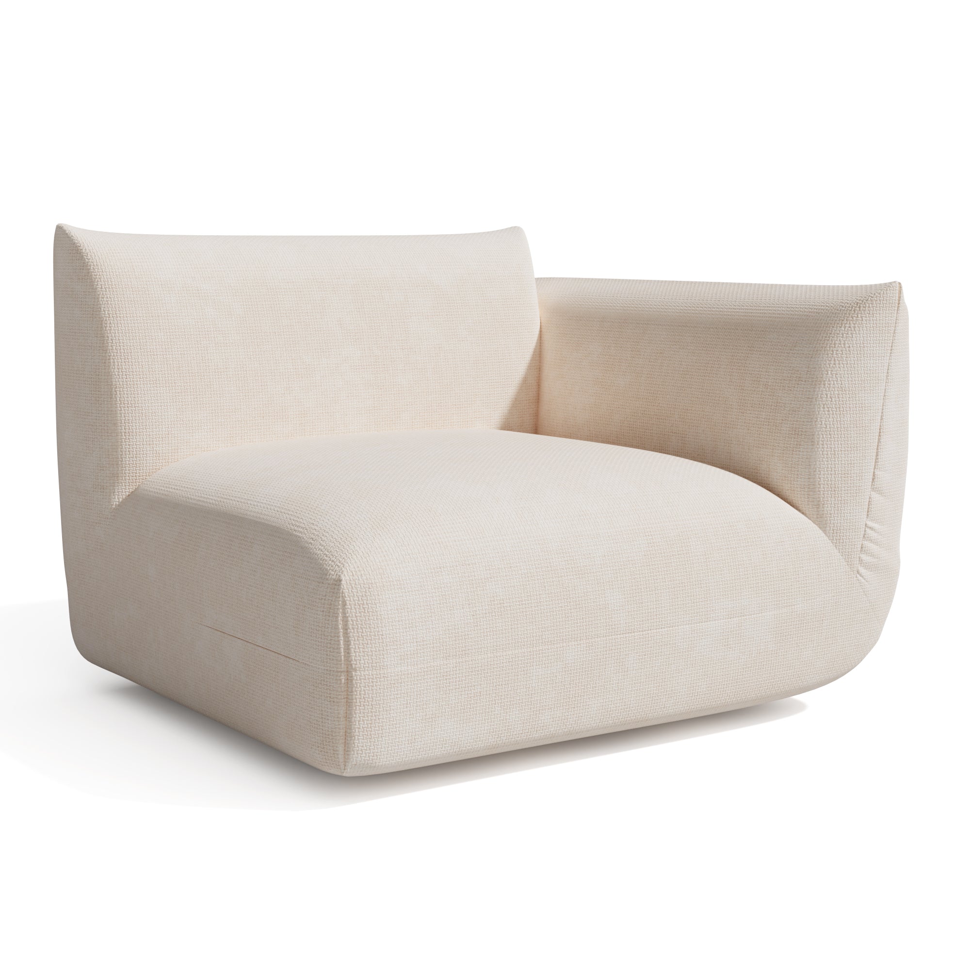 Rechte hoekmodule NOOMA Chenille fluweel Crème