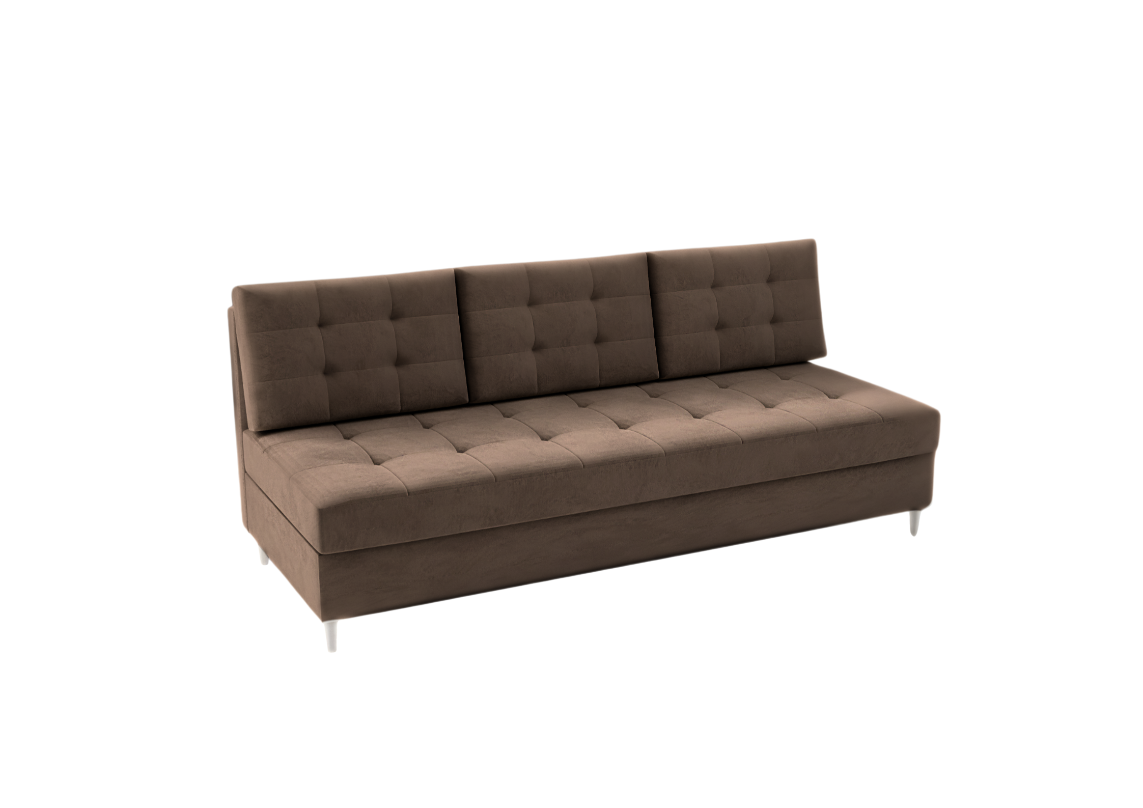 Sofa Rozkładana Trzyosobowa z Pojemnikiem PERO Brązowa z Funkcją Spania