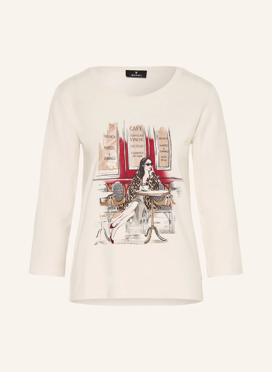 monari Shirt mit 3/4-Arm und Schmucksteinen