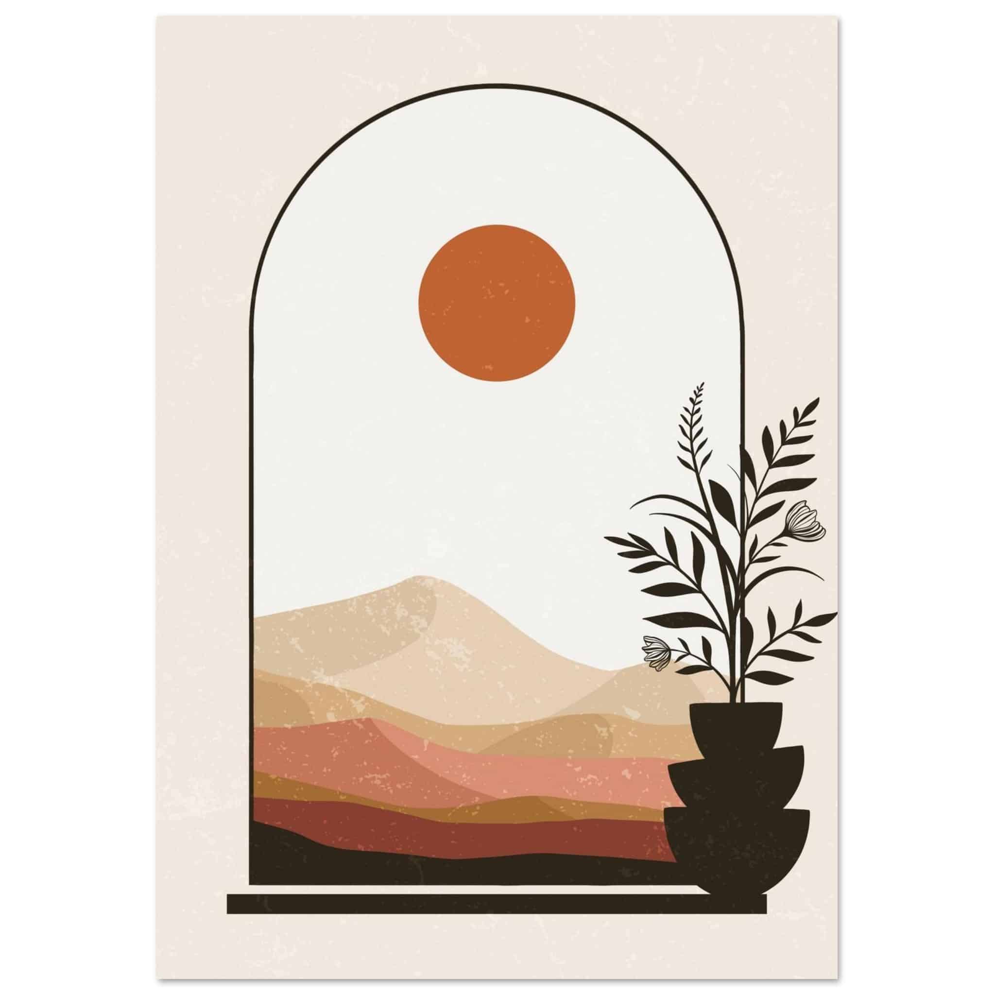 Artfulprints Poster Boho – Serene horizon  - A4 21x29.7 cm - Meerkleurig