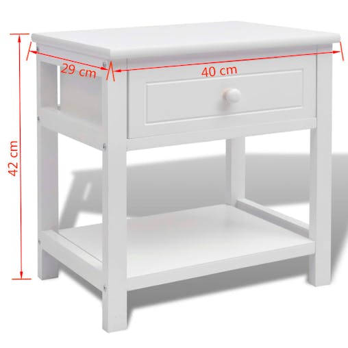 NNEVL Bedside Cabinets 2 pcs Wood White