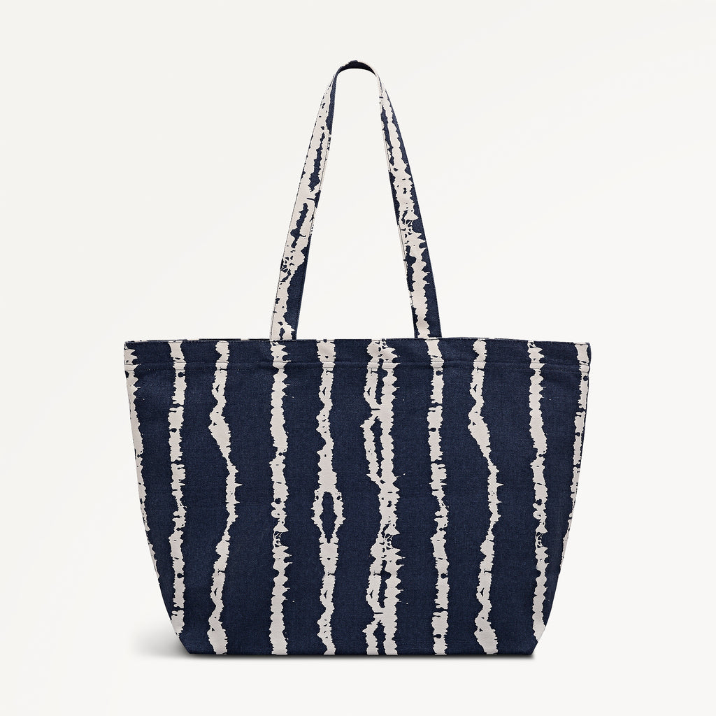 Tie Dye Stripe - Large East West Open Top Tote
