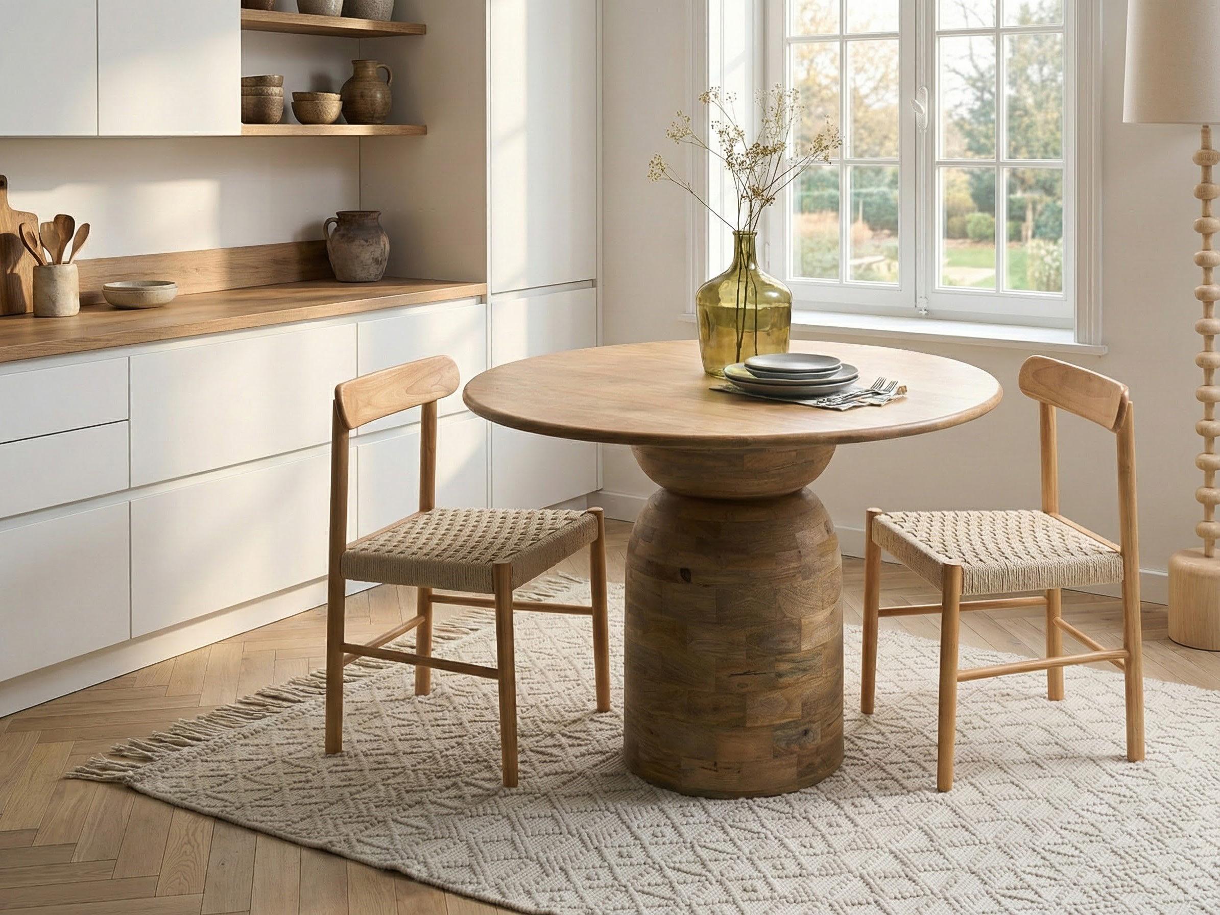 Dining Table MURTLE Light Brown 110 cm 110 cm Mango Wood