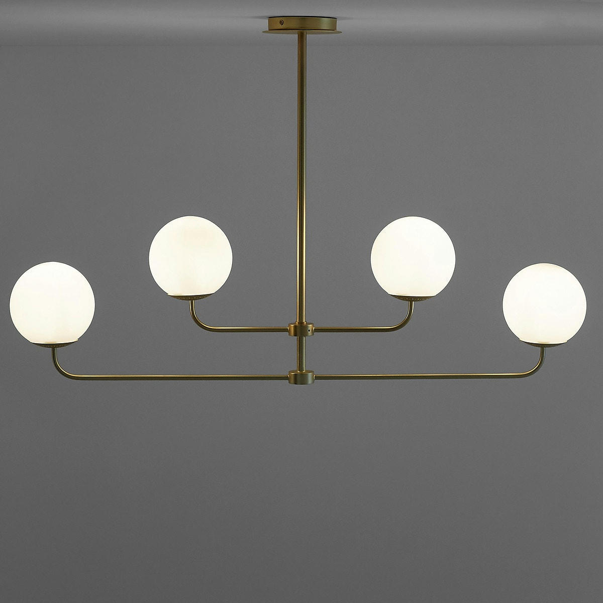 Suspension laiton et verre opaline, Moricio
