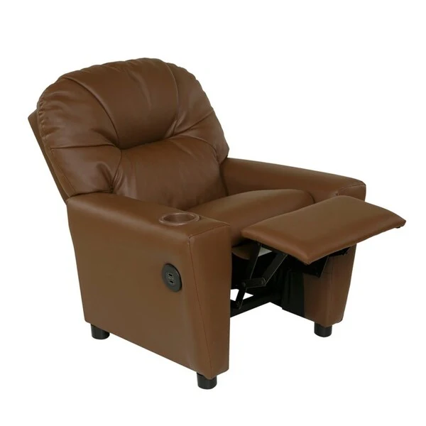 Relaxzen 60-7100KU Youth Recliner with Cupholder and Dual USB