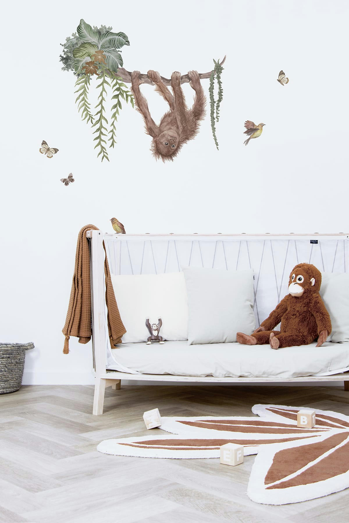 UTAN - Sticker xl orang outan en Vinyle mat Multicolore 80x70 cm