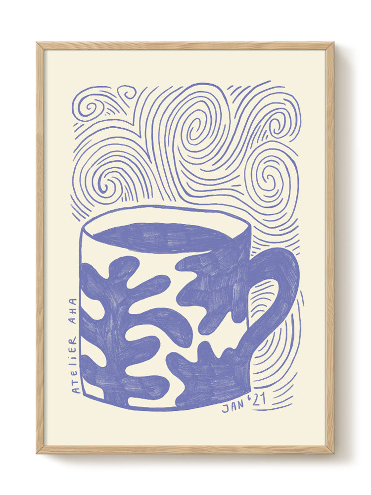 Anouk - a blue cup on a blue monday - PSTR studio Kunst Poster