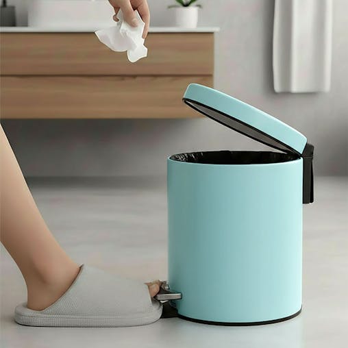 SOGA 4X Stainless Steel Pedal Bin Blue 7L