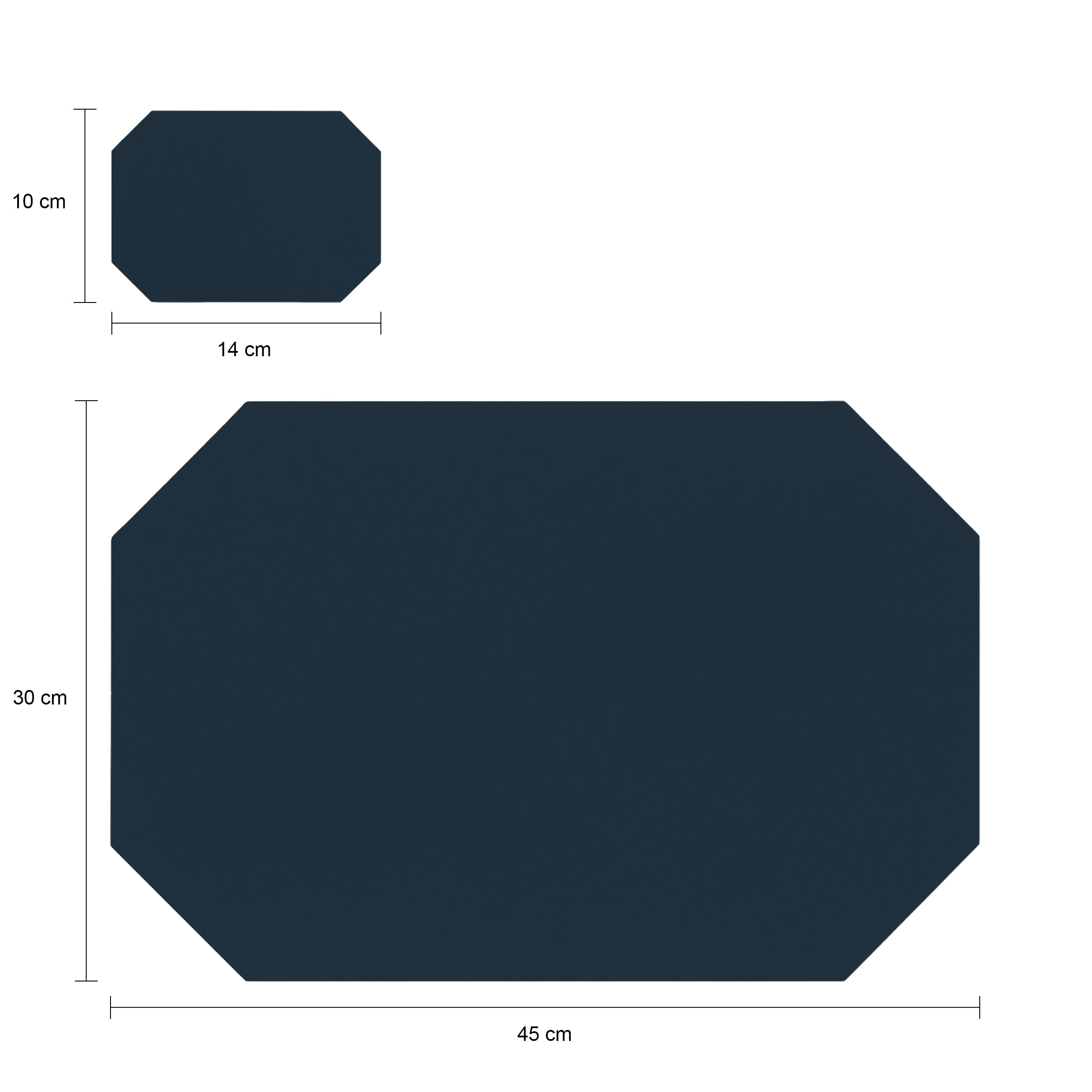 Krumble Placemat + onderzetter - PU Leder - Blauw - Set van 8