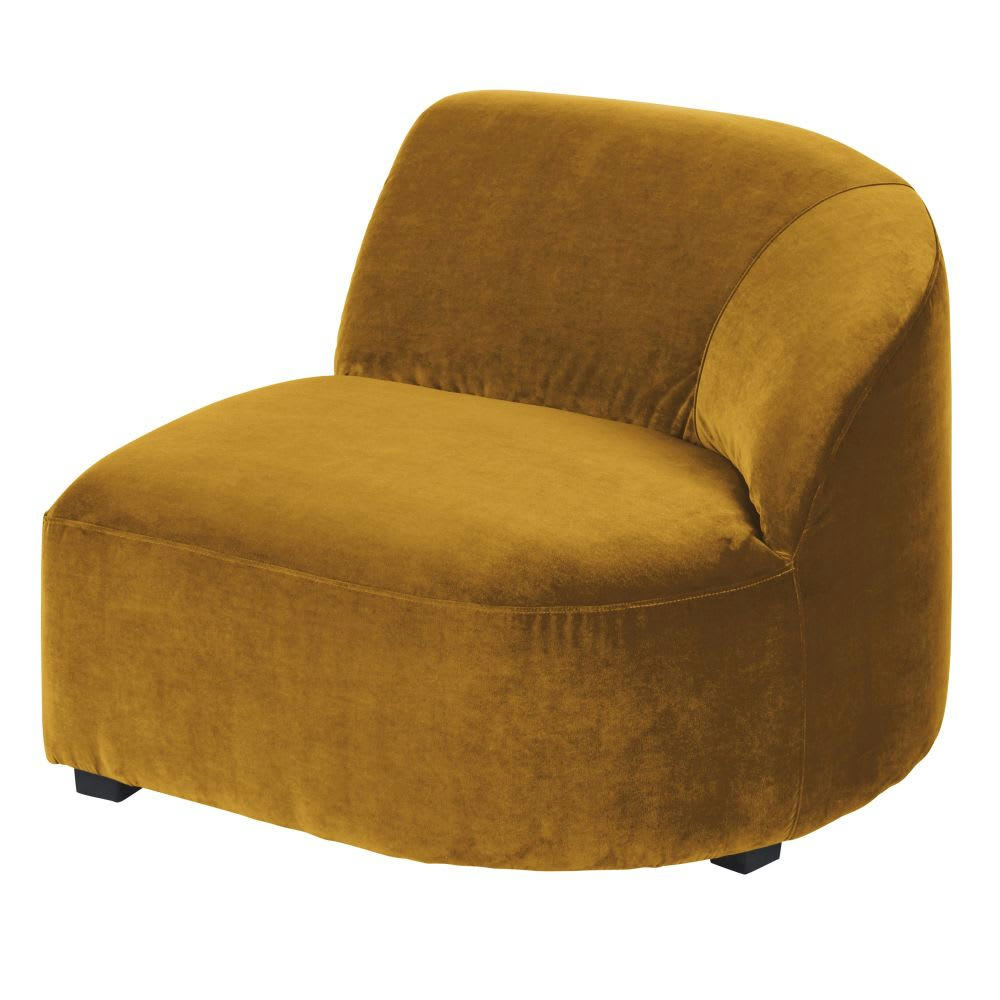 Virgile - Accoudoir droit pour canapé modulable en velours ocre