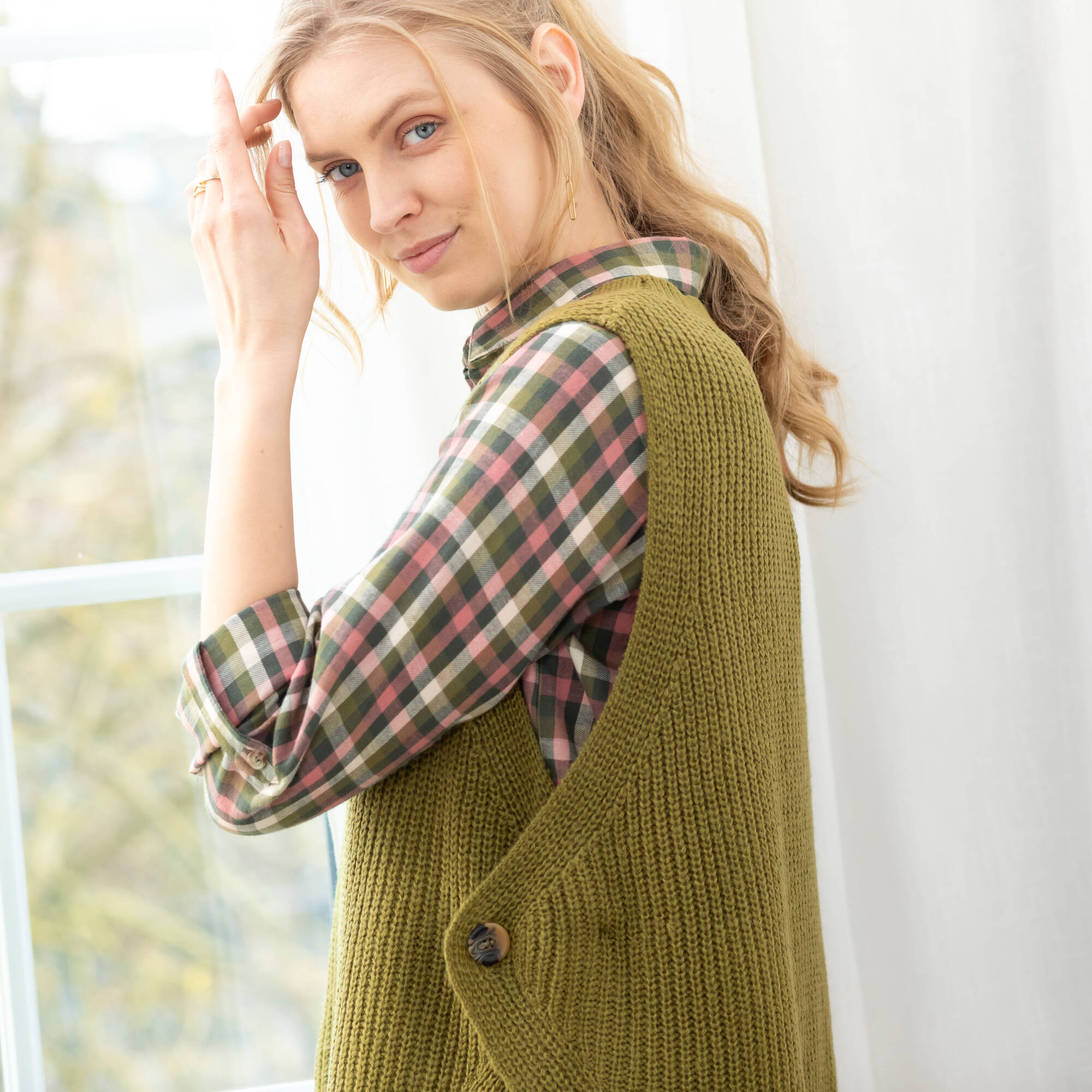 Pull sans manches, forme boite
