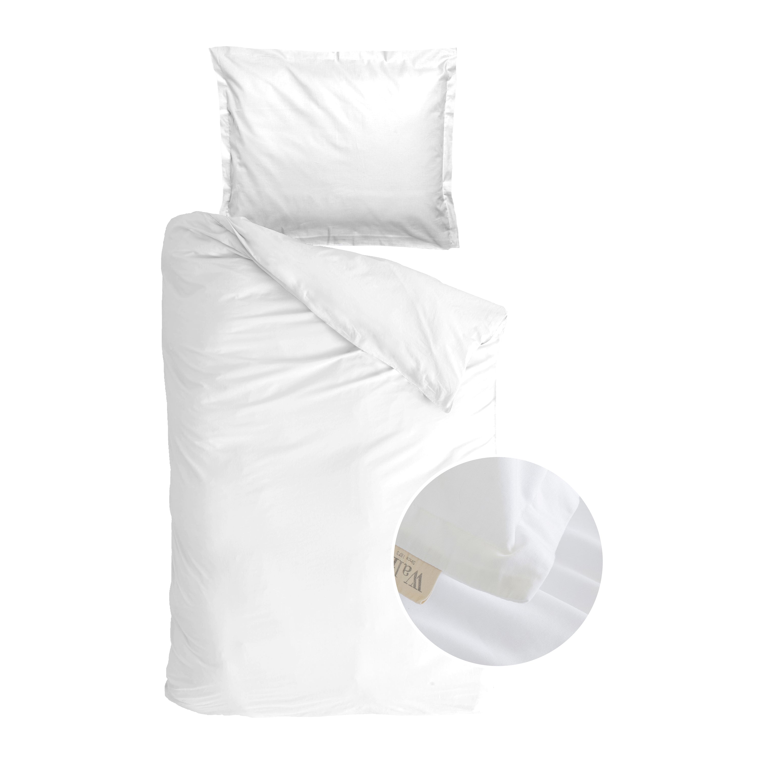 Walra Vintage Satin Dekbedovertrek 140 x 220 cm - Wit