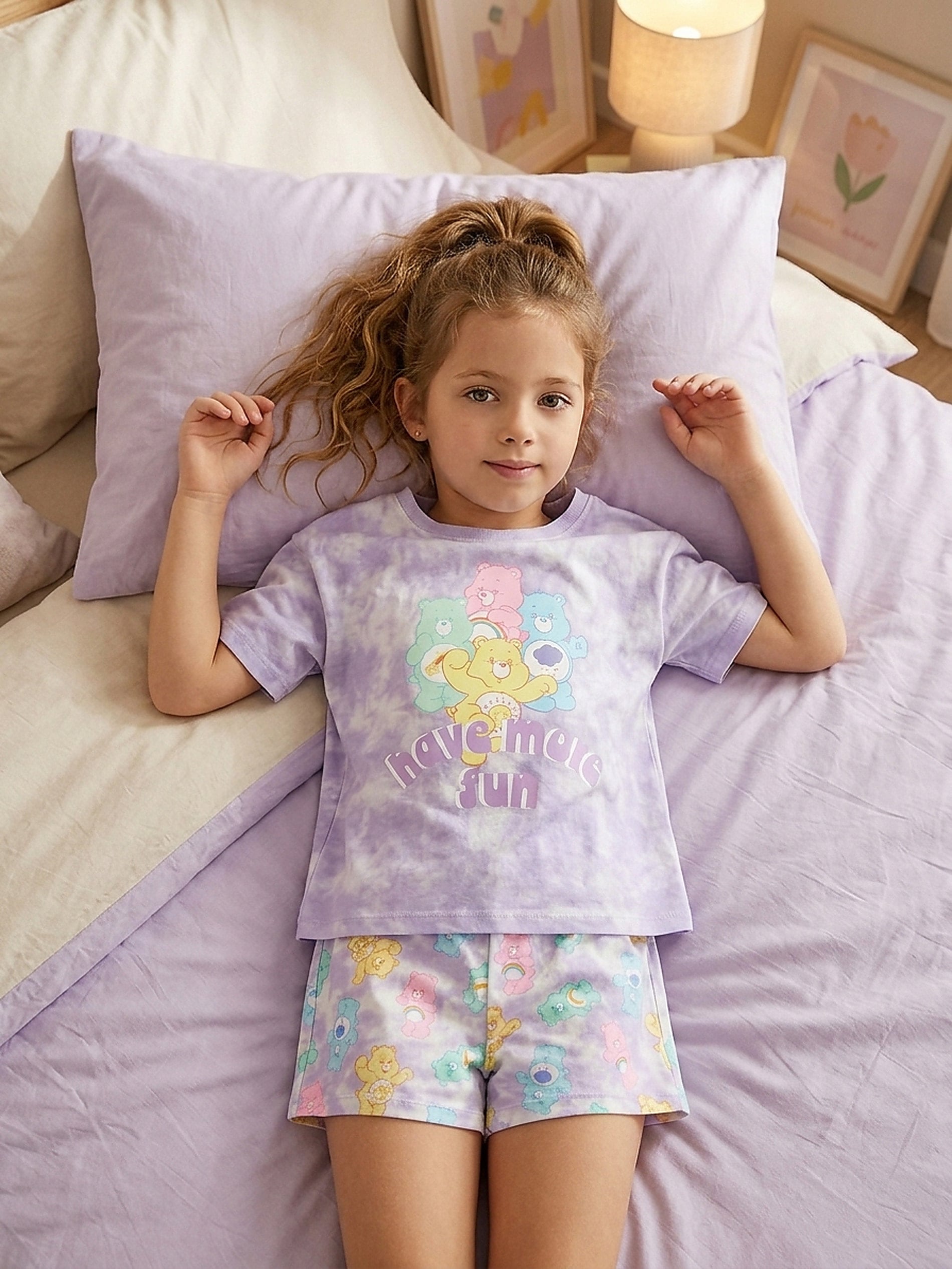 Bawełniana piżama dwuczęściowa z nadrukiem Care Bears