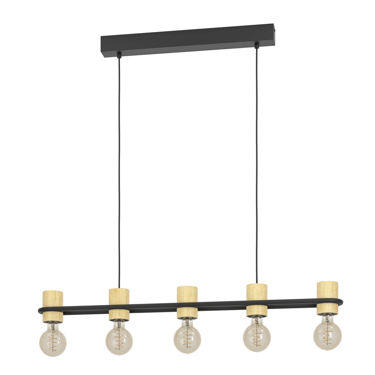 EGLO hanglamp Chieveley - e27 - 88,5 cm - zwart/bruin