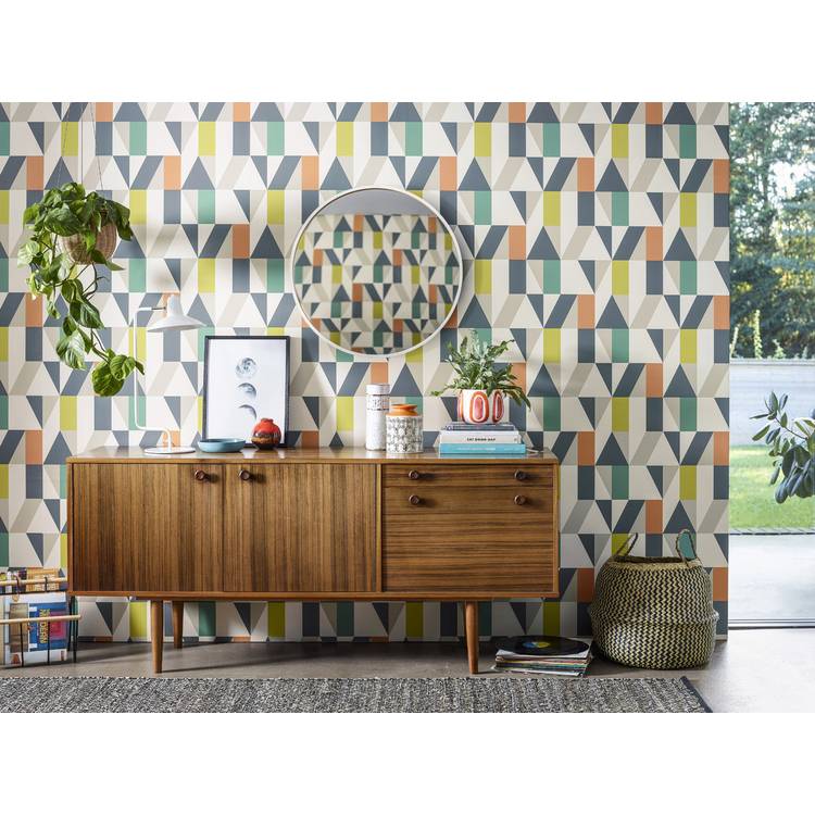 Scion Nuevo Citrus Paprika Forest Wallpaper