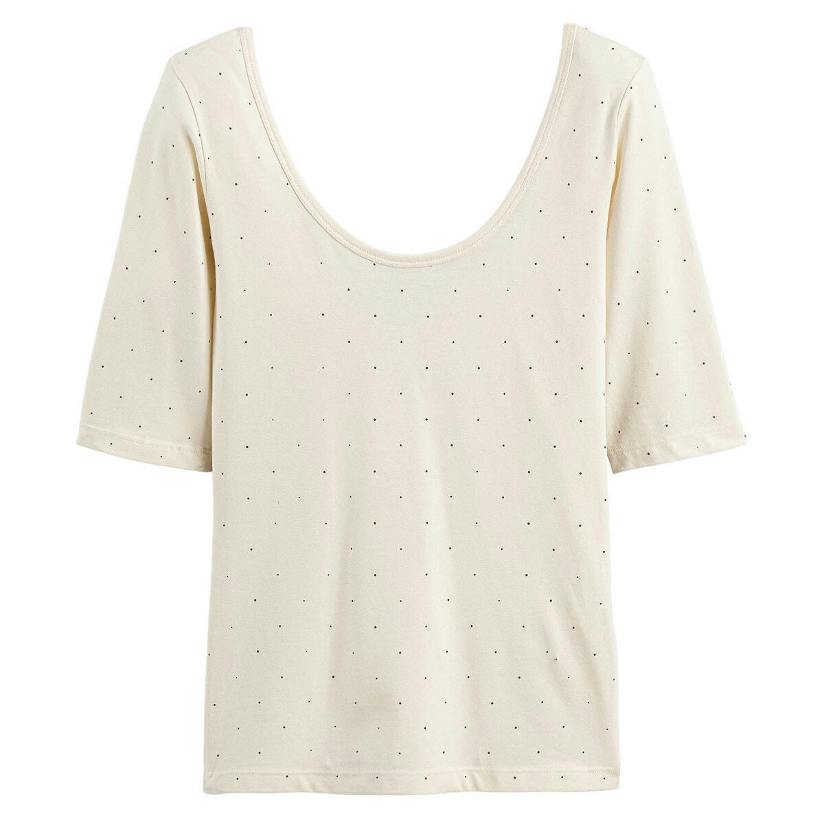 T-shirt col danseuse devant et dos manches courtes
