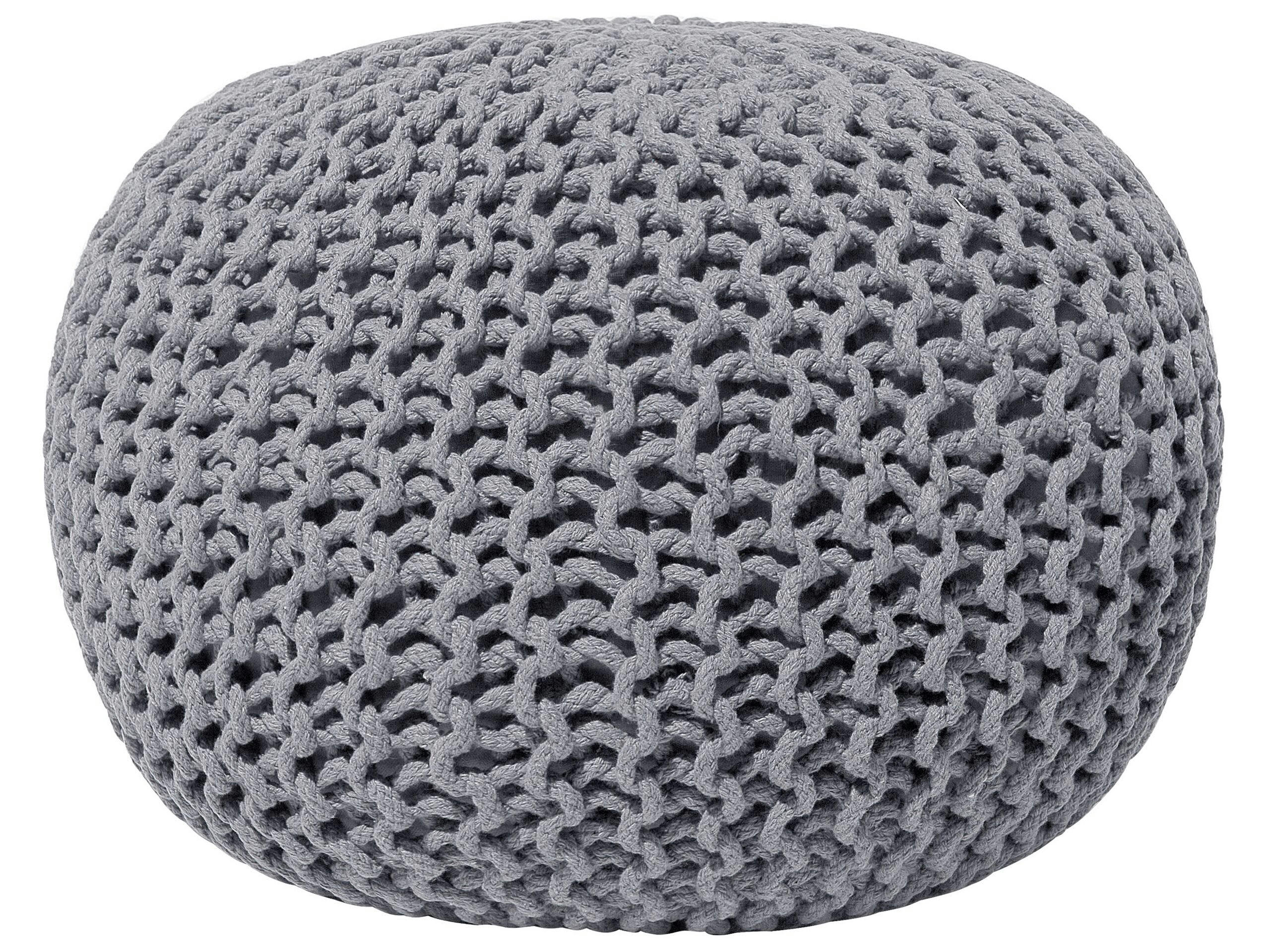 CONRAD - Pouf en coton gris foncé 50 x 35 cm