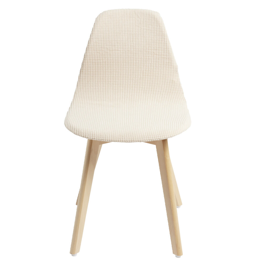 Housse de chaise scandinave extensible beige 45x40xH45cm
