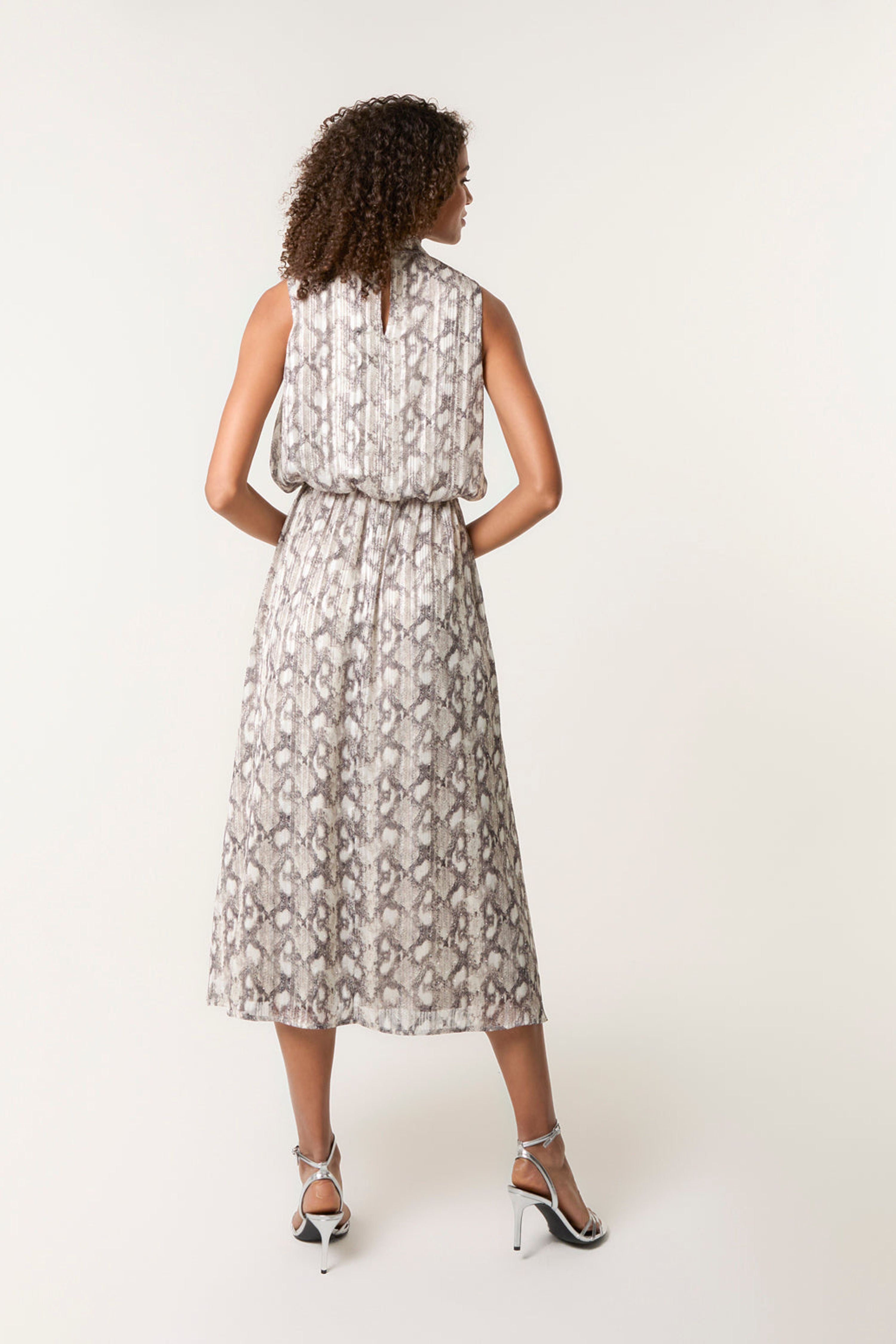 Blue Vanilla Grey Snake Print Diamante Dress