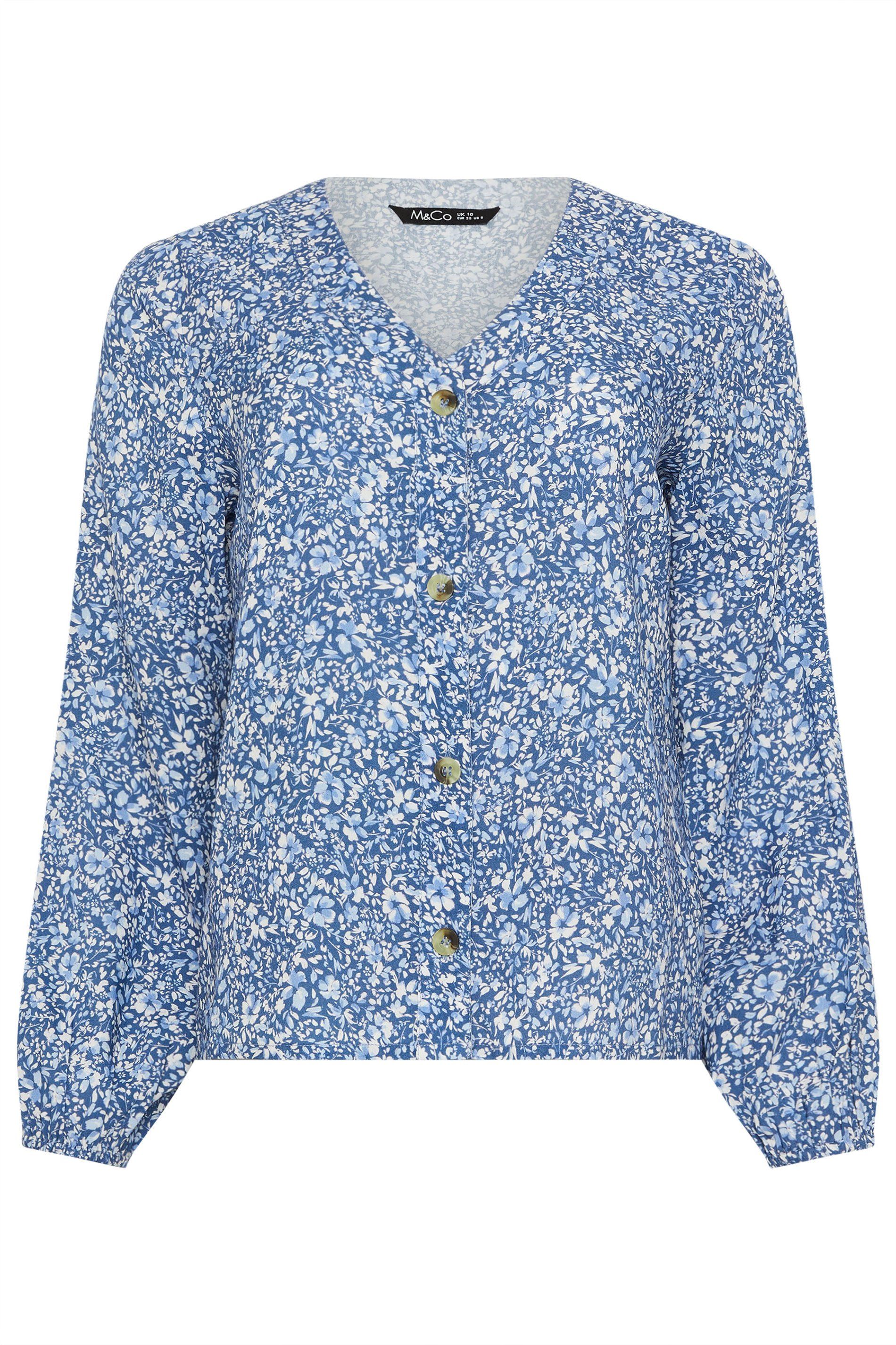 M&Co Ditsy Floral Long Sleeve Blouse