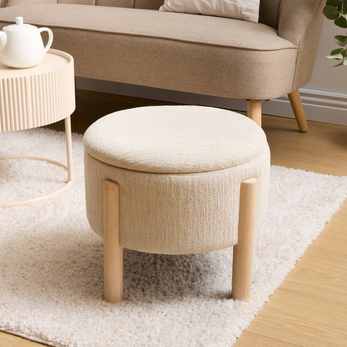 Stool chest "Elki" White, H.45.5 cm