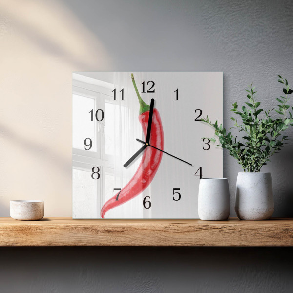 Zegar na ścianę 30x30 Papryczka Chili design na ścianę