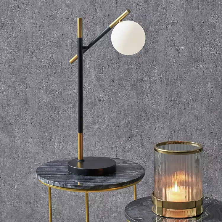 Pacific Wanda Metal Orb Table Lamp - Black & White