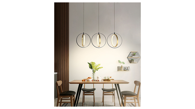 Lampa wisząca Valla ze ściemniaczem czarno-złota
