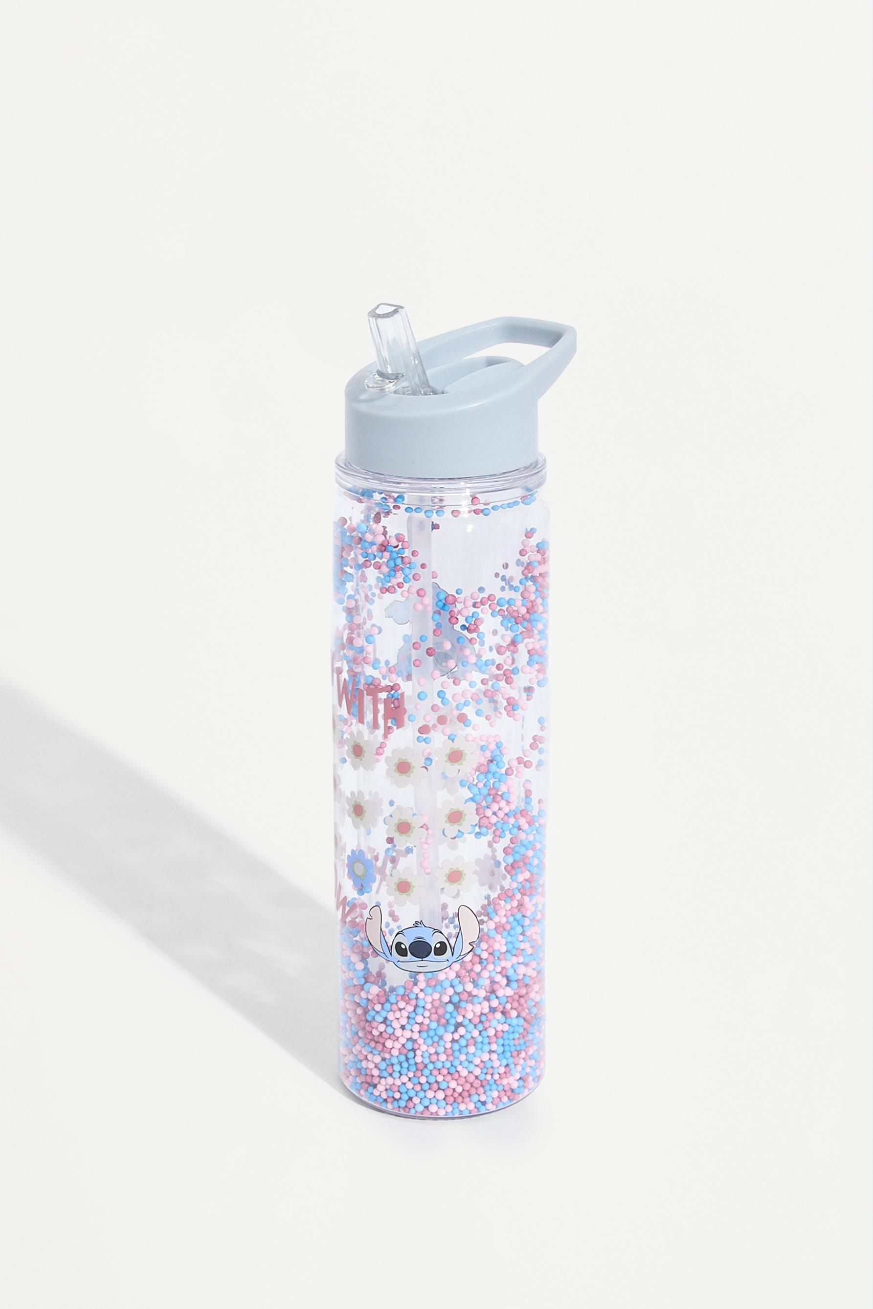 Botella grande Stitch ©Disney flores bolitas