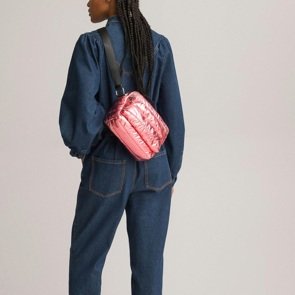 Sac besace matelassé métallisé
