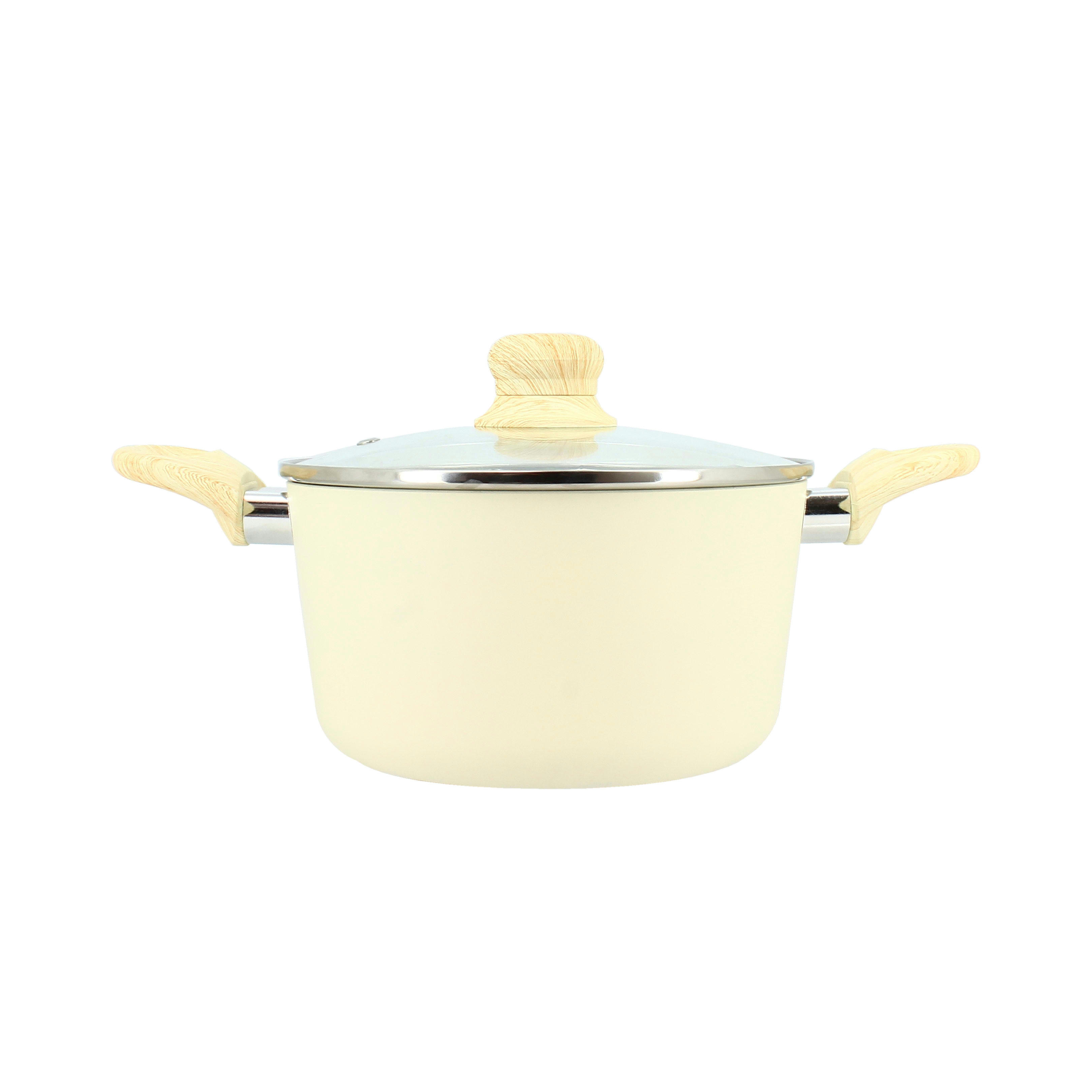 COLORAMA - Faitout en aluminium Ø20cm crème - compatible induction